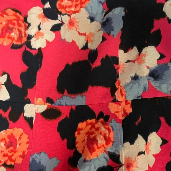 J. Crew Floral Sheath Dress Size 0 Pink Navy Short Sleeve Work Office - Picture 4 of 4